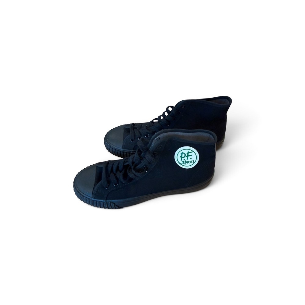 PF Flyers Center Hi Mens 10 Black Canvas High Top Sneakers MC2001SD